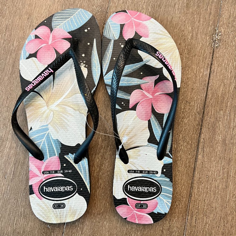 Havaianas Women's Hawaiian Tropical Flip Flop Sandal size 7/8